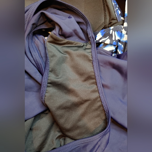 PERONA Women's Plus Size Shaping Floral Blue One Piece Swim Dress Size 20W NWOT - Picture 6 of 11